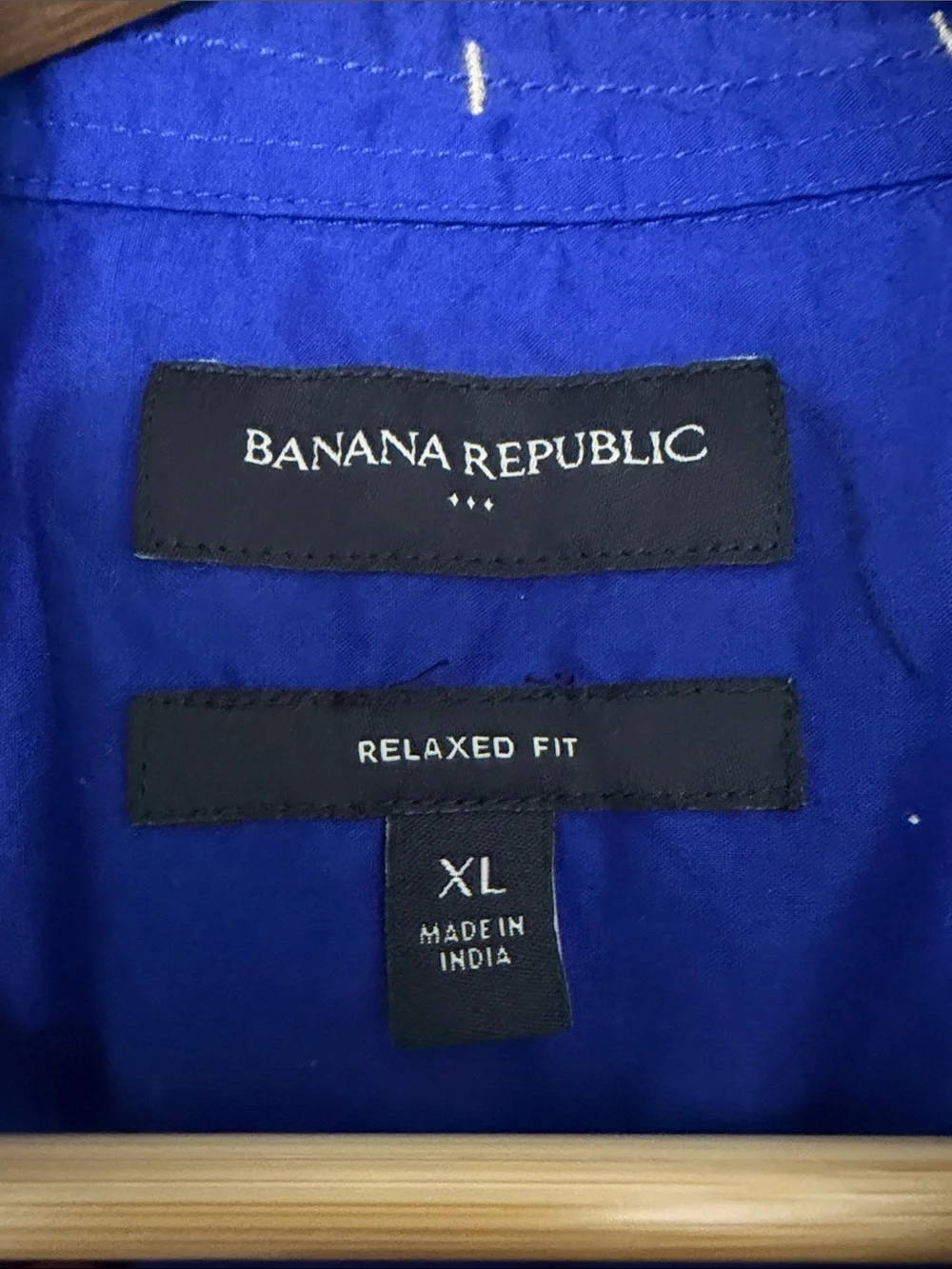 Banana Republic Men's Popover Shirt - Cobalt Blue
